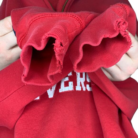 Boston University Red College Academia Collegiate Quarter Zip Sweatshirt Large - Picture 6 of 6